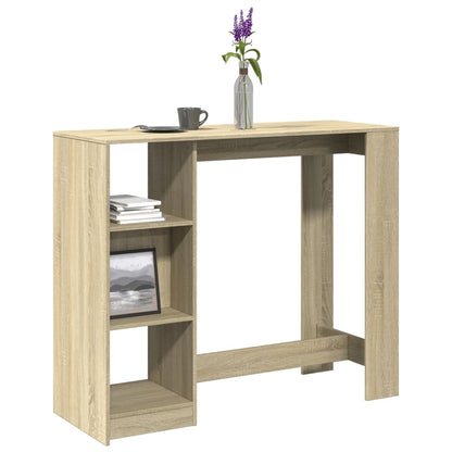 Tavolo Bar con Ripiano Rovere Sonoma 124x46x103,5cm Multistrato | homemem39