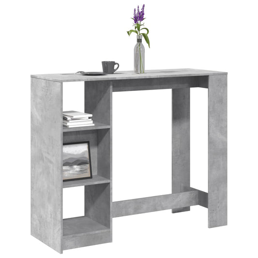 Tavolo Bar Ripiano Grigio Cemento 124x46x103,5 cm Multistrato | homemem39