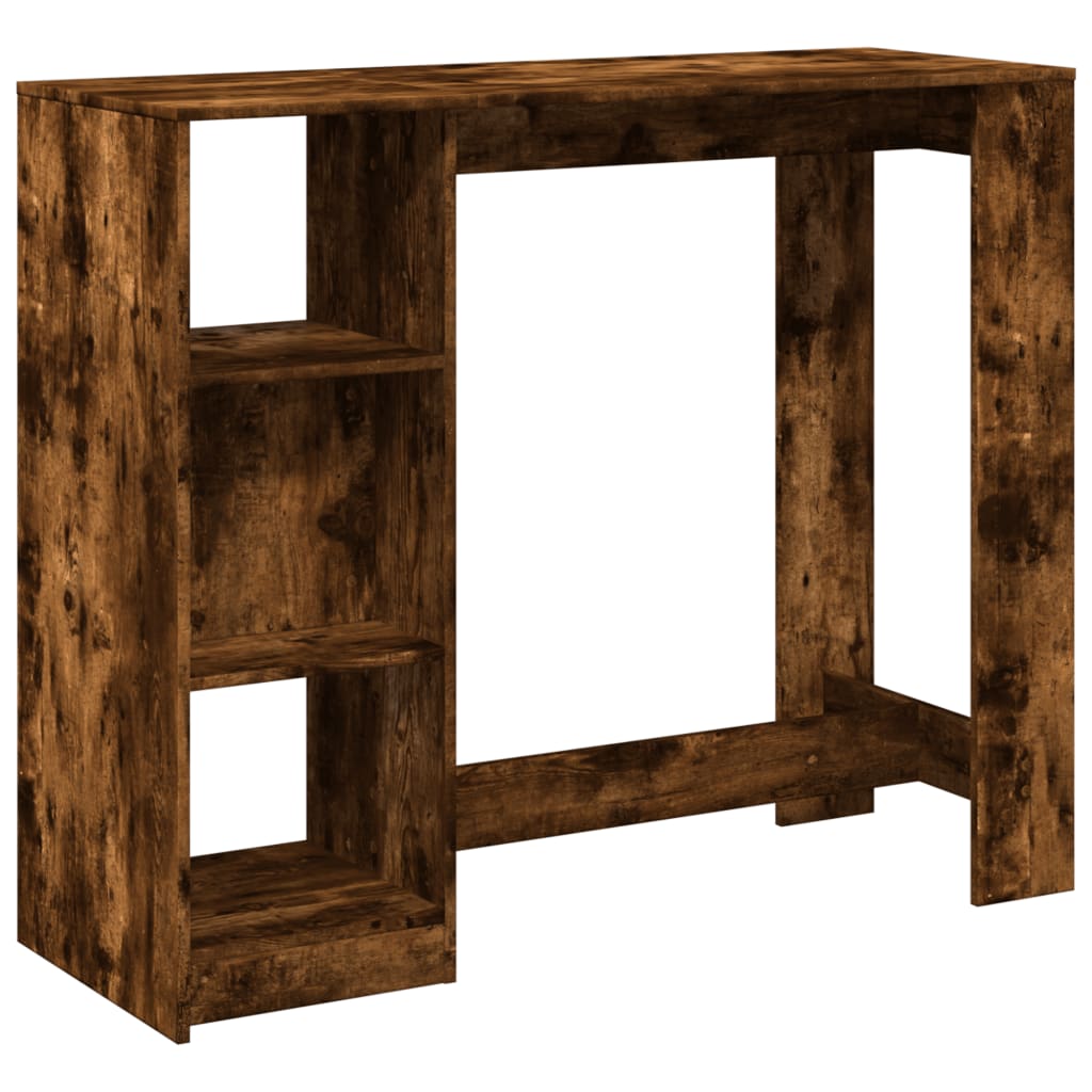 Tavolo Bar con Ripiano Rovere Fumo 124x46x103,5 cm Multistrato | homemem39