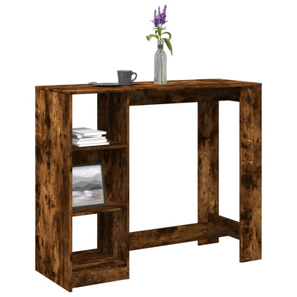 Tavolo Bar con Ripiano Rovere Fumo 124x46x103,5 cm Multistrato | homemem39