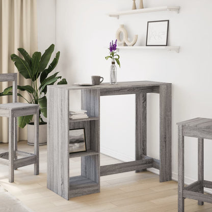 Tavolo Bar con Ripiano Grigio Sonoma 124x46x103,5cm Multistrato | homemem39
