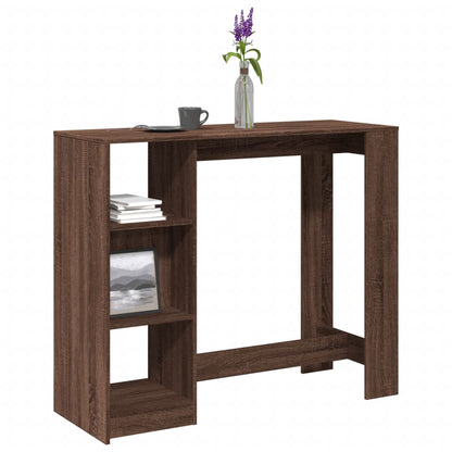 Tavolo Bar Ripiano Rovere Marrone 124x46x103,5 cm Multistrato | homemem39