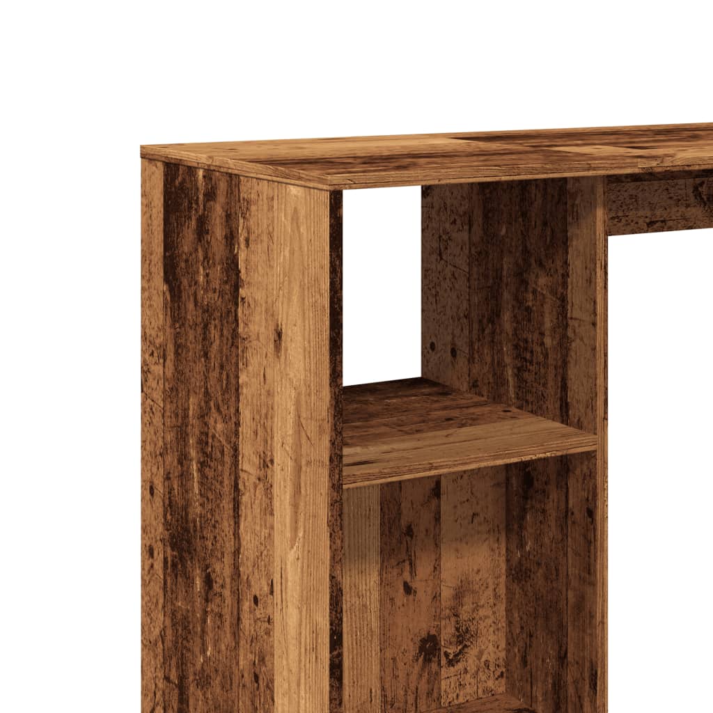 Tavolo Bar con Ripiano Legno Antico 124x46x103,5 cm Multistrato | homemem39