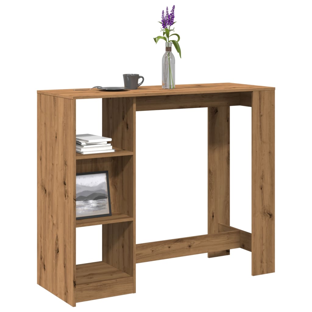 Tavolo Bar con Ripiano Rovere 124x46x103,5 cm Multistrato | homemem39