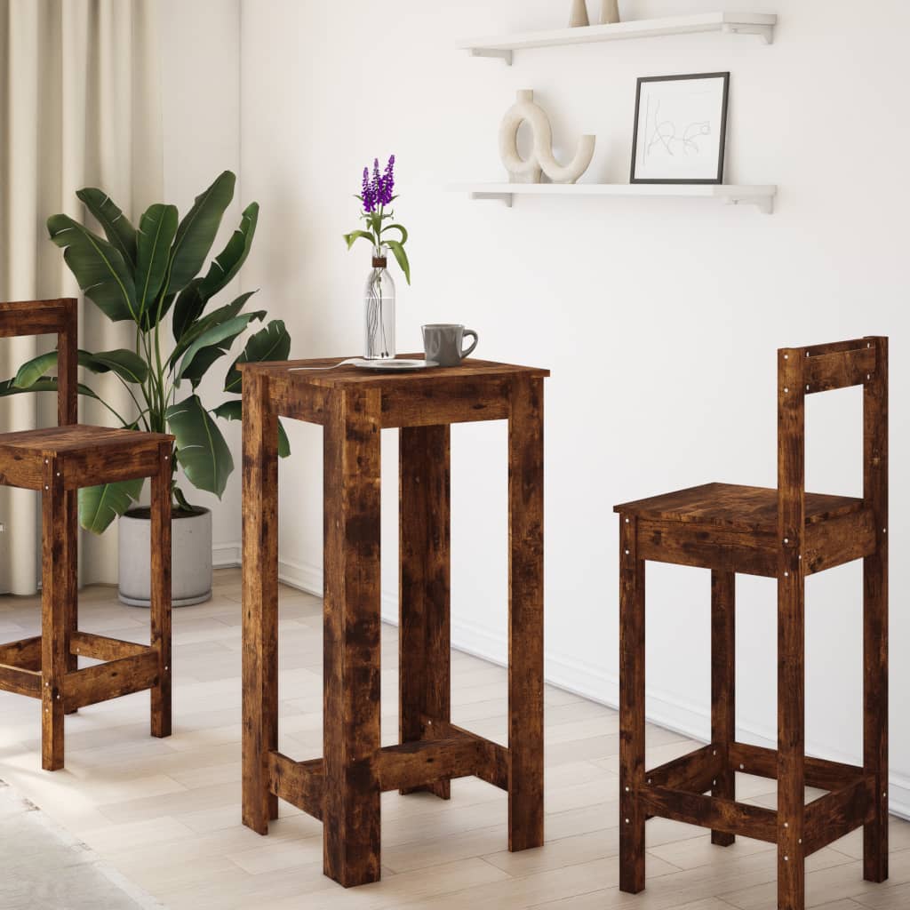 Tavolo da Bar Rovere Fumo 51x50x103,5 cm in Legno Multistrato | homemem39