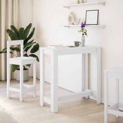 Tavolo da Bar Bianco 102x50x103,5 cm in Legno Multistrato | homemem39