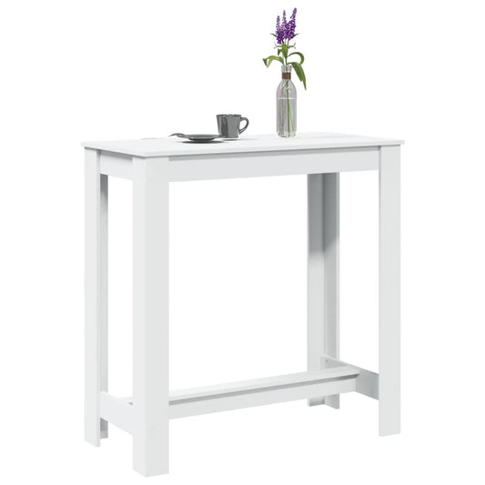 Tavolo da Bar Bianco 102x50x103,5 cm in Legno Multistrato | homemem39