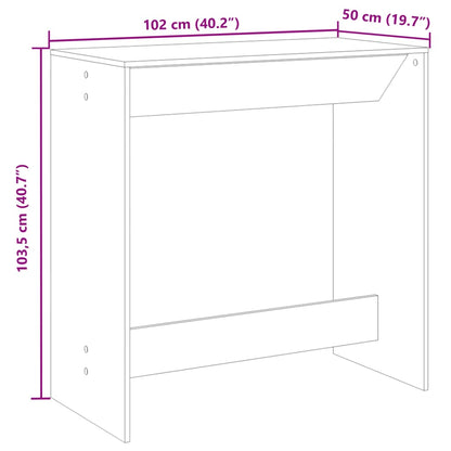 Tavolo da Bar Grigio Cemento 102x50x103,5 cm Legno Multistrato | homemem39