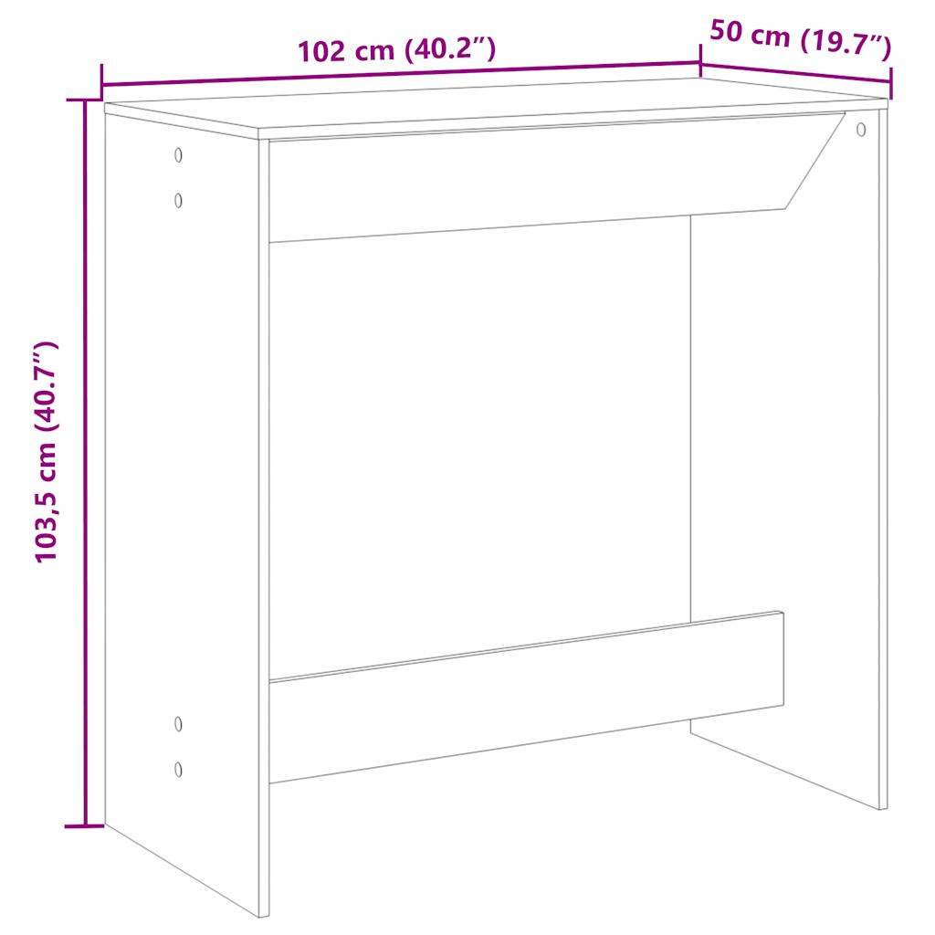 Tavolo Bar Rovere Artigianale 102x50x103,5 cm Legno Multistrato | homemem39