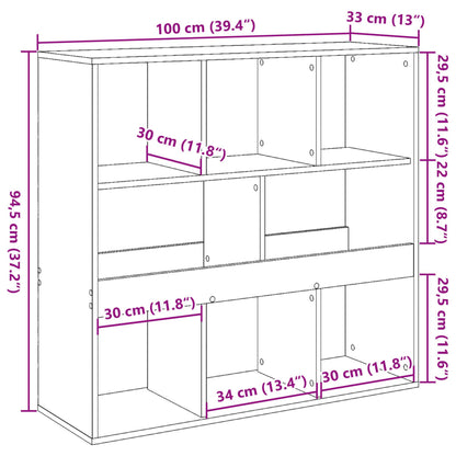 Libreria/Divisorio Legno Antico 100x33x94,5 cm