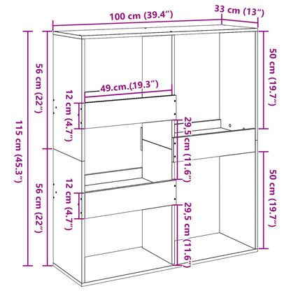 Libreria/Divisorio Legno Antico 100x33x115 cm | homemem39
