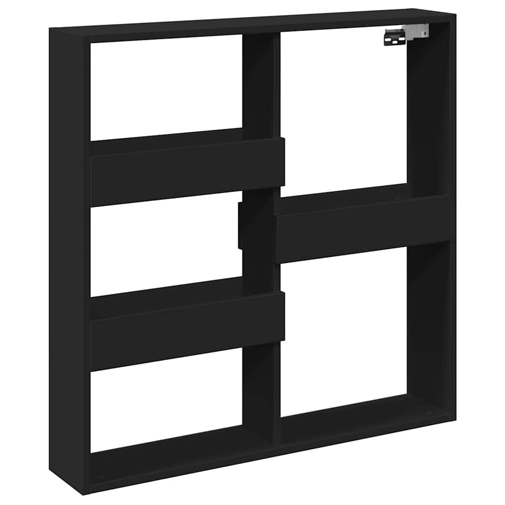 Armadietto a Muro Nero 80x15x80 cm in Legno Multistrato | homemem39