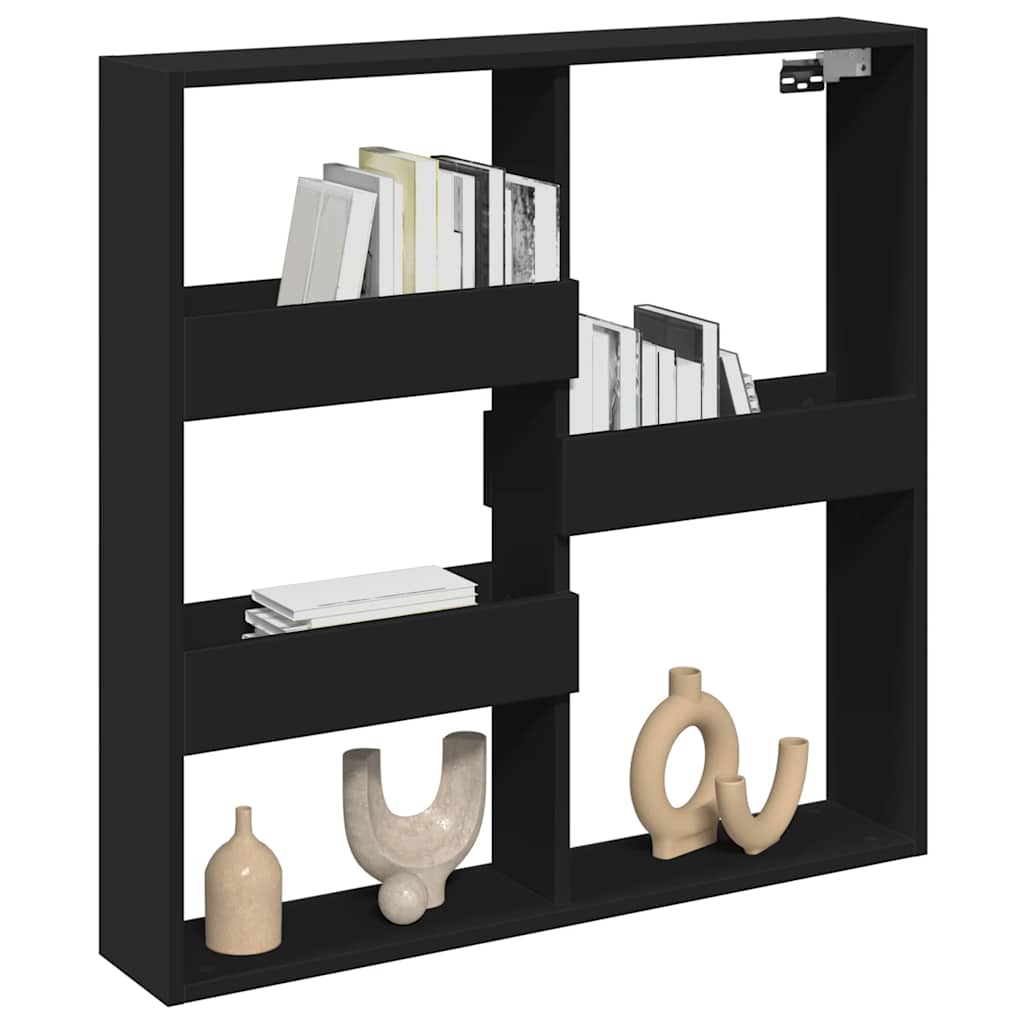 Armadietto a Muro Nero 80x15x80 cm in Legno Multistrato | homemem39