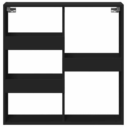 Armadietto a Muro Nero 80x15x80 cm in Legno Multistrato