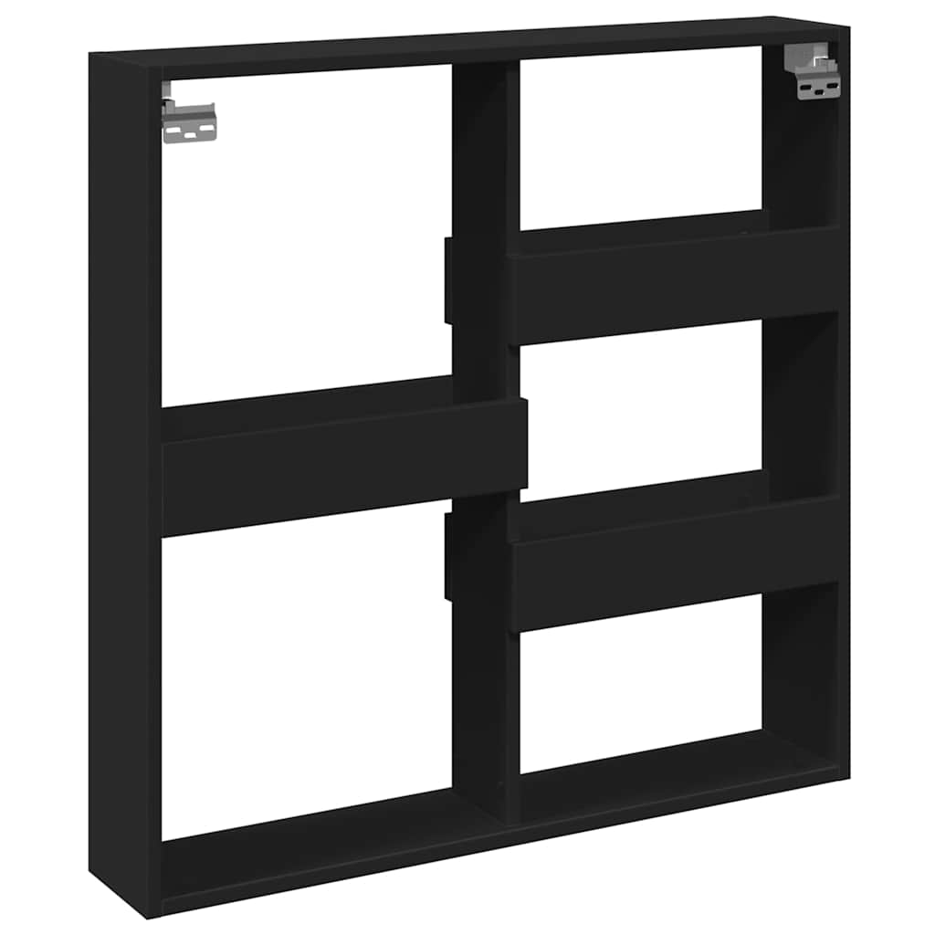 Armadietto a Muro Nero 80x15x80 cm in Legno Multistrato | homemem39