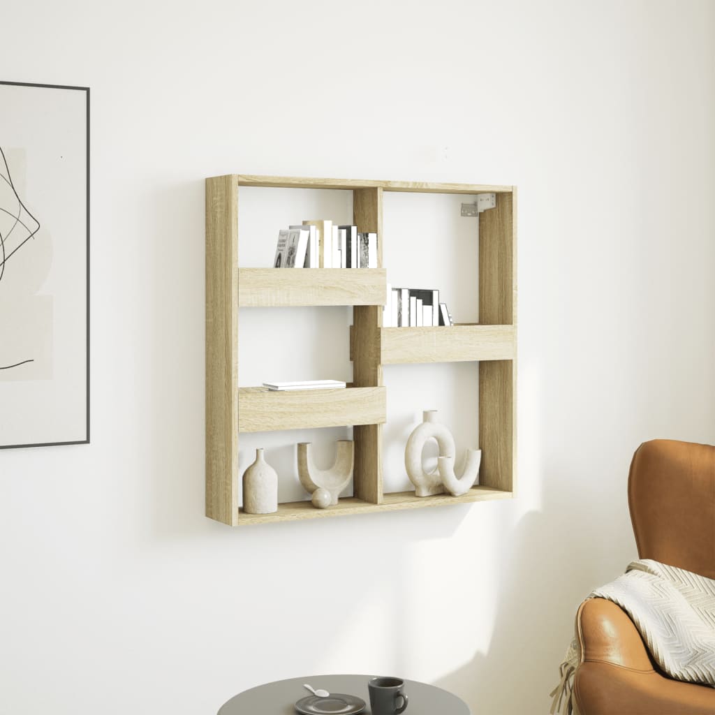Armadietto a Muro Rovere Sonoma 80x15x80 cm Legno Multistrato | homemem39