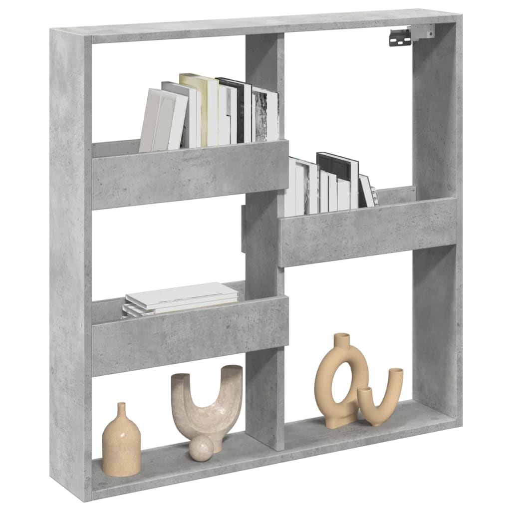 Armadietto a Muro Grigio Cemento 80x15x80 cm Legno Multistrato | homemem39