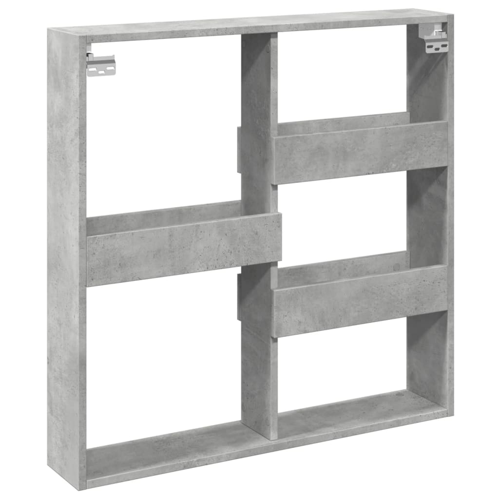 Armadietto a Muro Grigio Cemento 80x15x80 cm Legno Multistrato | homemem39