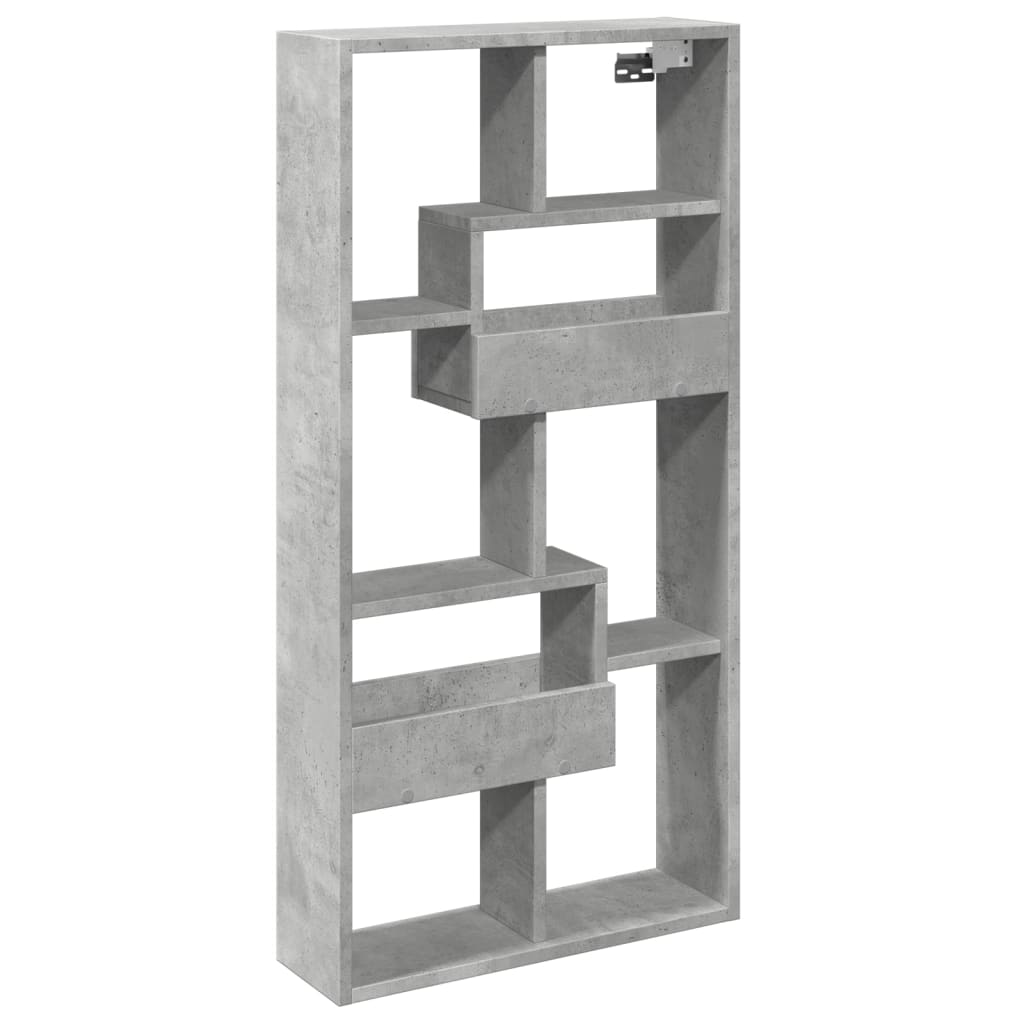 Armadietto a Muro Grigio Cemento 50x15x100 cm in Truciolato | homemem39