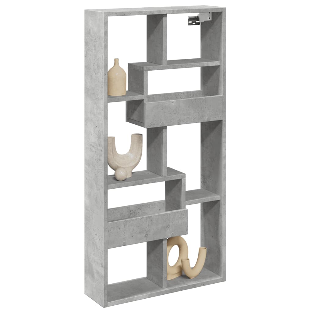 Armadietto a Muro Grigio Cemento 50x15x100 cm in Truciolato | homemem39