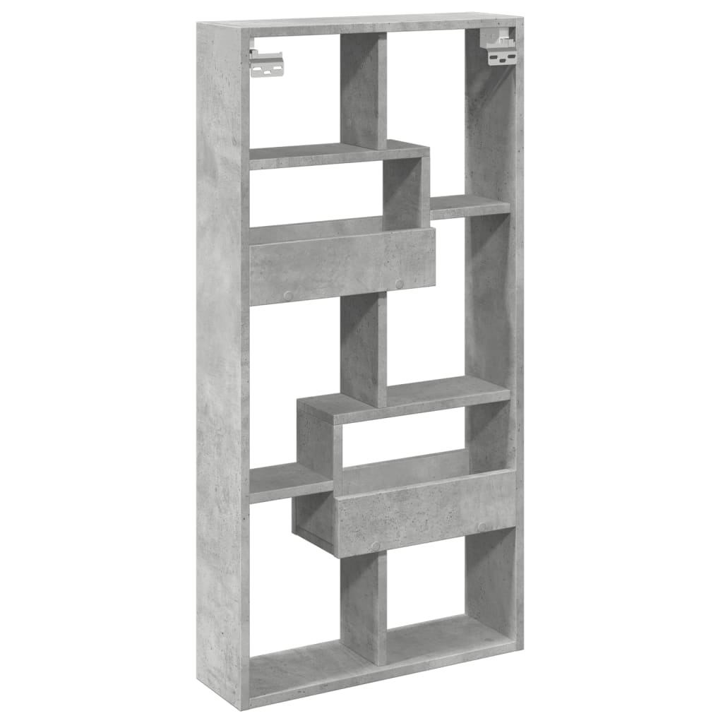 Armadietto a Muro Grigio Cemento 50x15x100 cm in Truciolato | homemem39