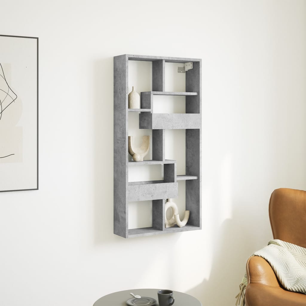 Armadietto a Muro Grigio Cemento 50x15x100 cm in Truciolato | homemem39