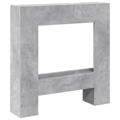 Cornice per Camino Grigio Cemento 81x18x82 cm in Truciolato