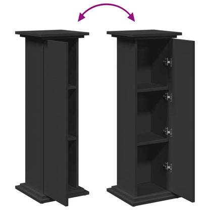Supporto Espositivo Portaoggetti Nero 31x30x90 cm Truciolato - homemem39