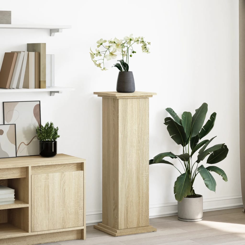 Espositore con Portaoggetti Rovere Sonoma 31x30x90cm Truciolato - homemem39