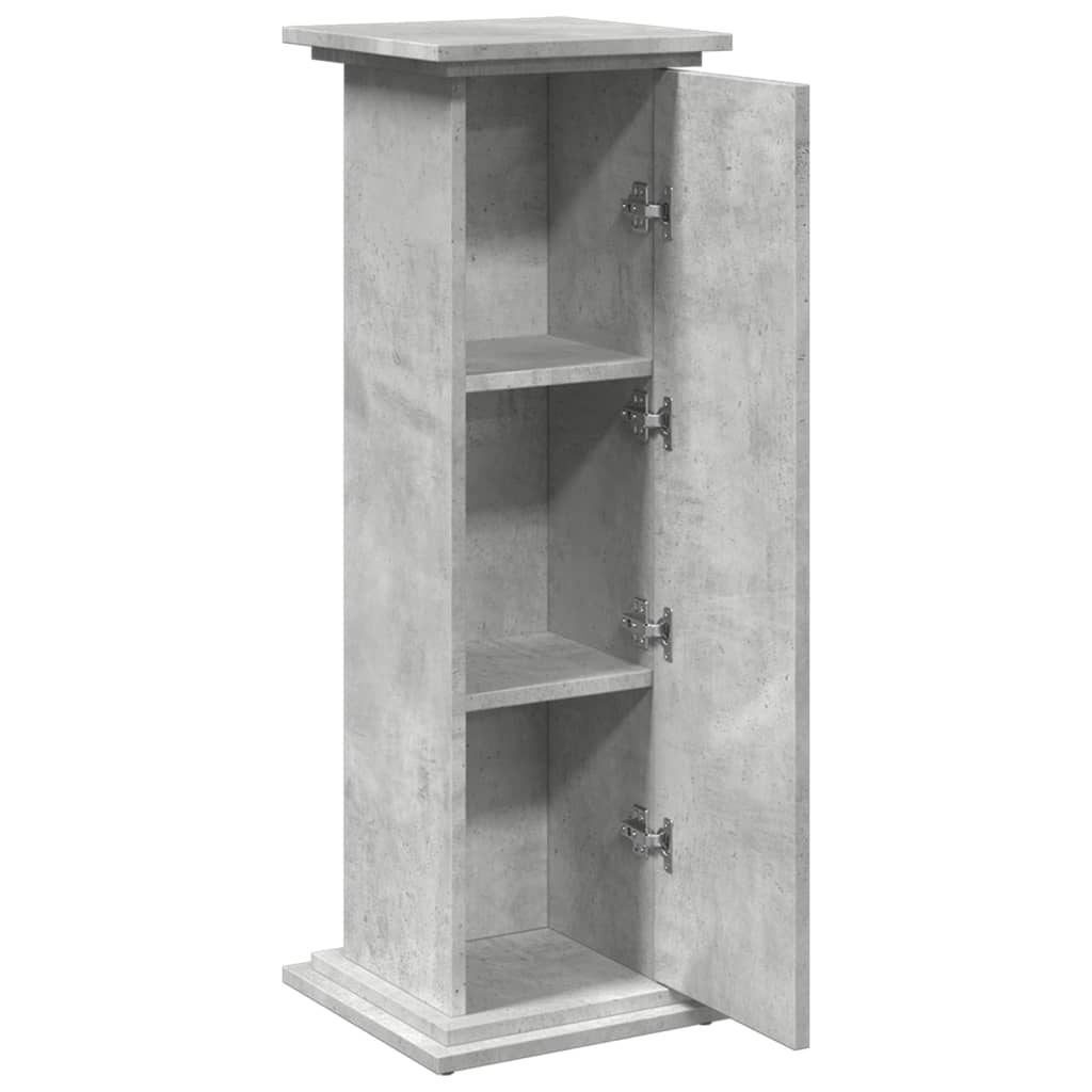 Espositore con Portaoggetti Grigio Cemento 31x30x90 Truciolato - homemem39