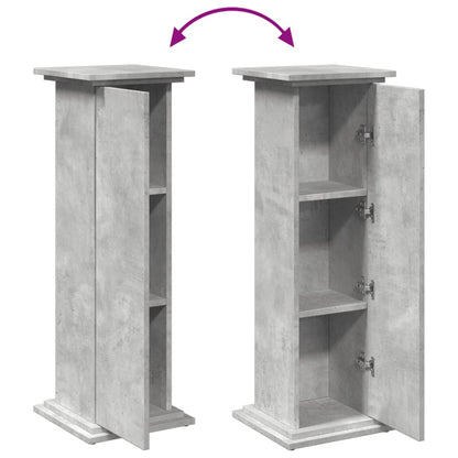 Espositore con Portaoggetti Grigio Cemento 31x30x90 Truciolato - homemem39