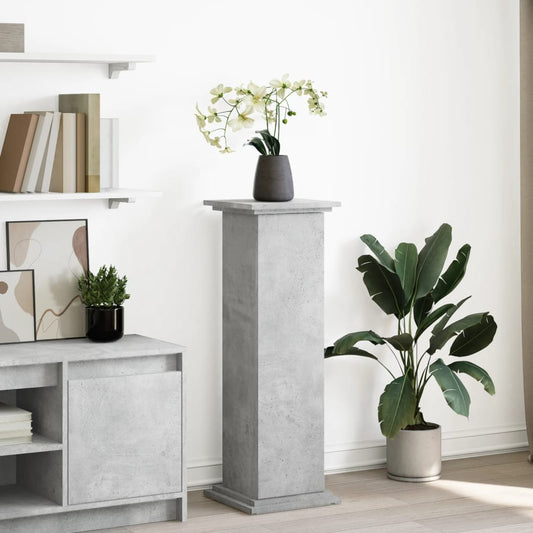 Espositore con Portaoggetti Grigio Cemento 31x30x90 Truciolato - homemem39