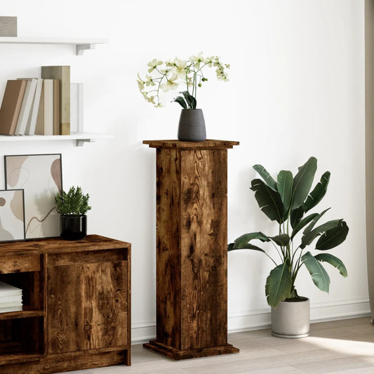 Espositore con Portaoggetti Rovere Fumo 31x30x90cm Truciolato - homemem39