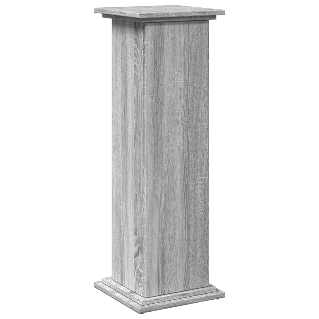 Espositore con Portaoggetti Grigio Sonoma 31x30x90cm Truciolato