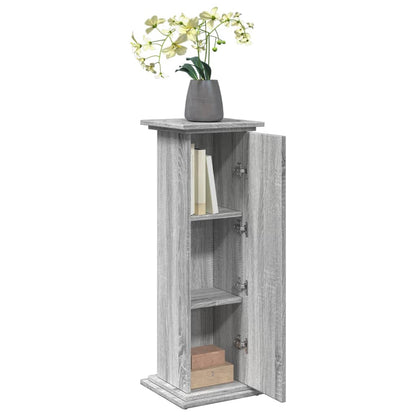 Espositore con Portaoggetti Grigio Sonoma 31x30x90cm Truciolato - homemem39