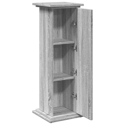 Espositore con Portaoggetti Grigio Sonoma 31x30x90cm Truciolato