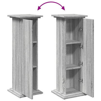 Espositore con Portaoggetti Grigio Sonoma 31x30x90cm Truciolato