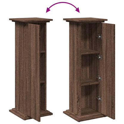 Espositore con Portaoggetti Rovere Marrone 31x30x90 Truciolato - homemem39