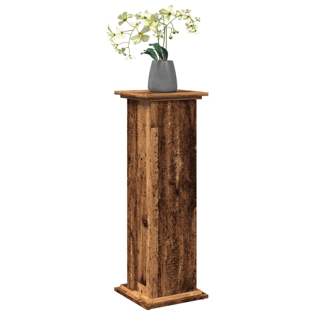 Espositore con Portaoggetti Legno Antico 31x30x90 cm Truciolato | homemem39
