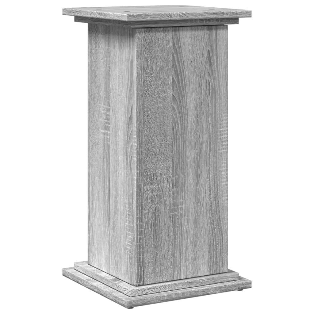 Espositore con Portaoggetti Grigio Sonoma 31x30x60cm Truciolato