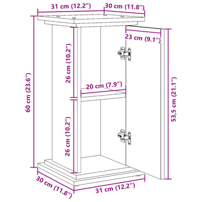 Espositore con Portaoggetti Rovere Marrone 31x30x60 Truciolato - homemem39