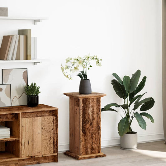 Espositore con Portaoggetti Legno Antico 31x30x60 cm Truciolato - homemem39