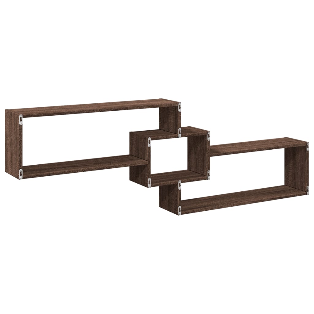 Mobile a Parete 158x18x53cm Rovere Marrone in Legno Multistrato