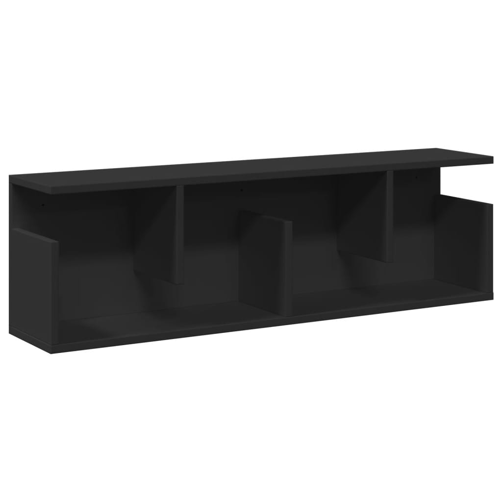 Mobile a Parete 100x20x30 cm Nero in Legno Multistrato | homemem39