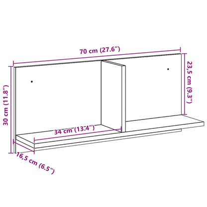 Mobile a Parete 70x16,5x30 cm Bianco in Legno Multistrato | homemem39