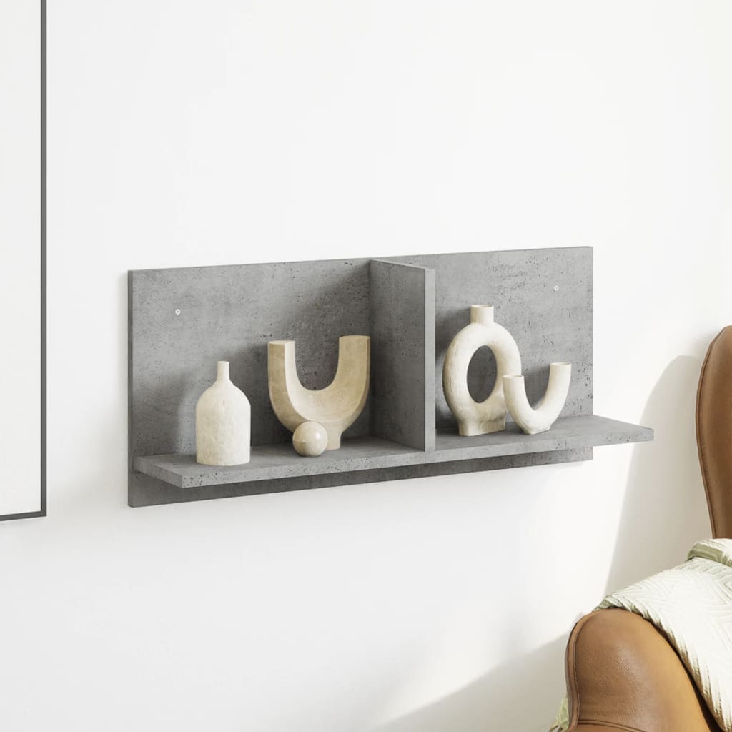 Mobile a Parete 70x16,5x30 cm Grigio Cemento Legno Multistrato