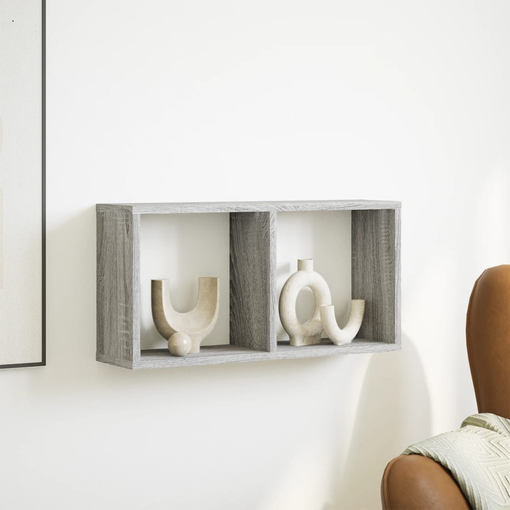 Mobile a Parete 60x16x30 cm Grigio Sonoma in Legno Multistrato