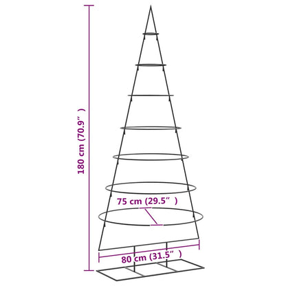 Albero di Natale Decorativo in Metallo Nero 180 cm