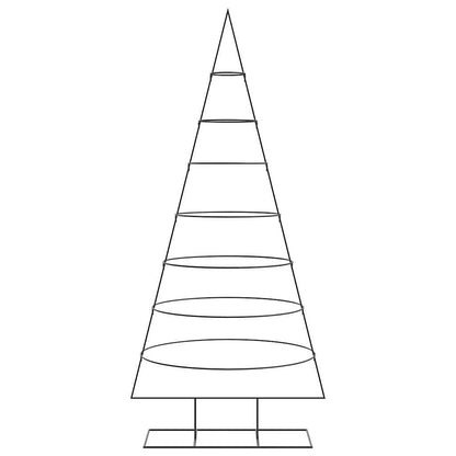 Albero di Natale Decorativo in Metallo Nero 210 cm