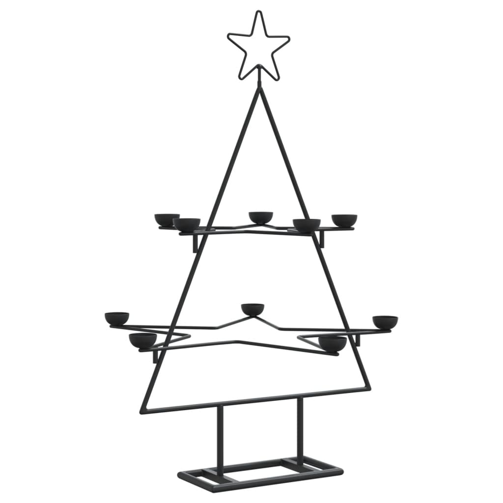 Albero di Natale Decorativo in Metallo Nero 75 cm - homemem39